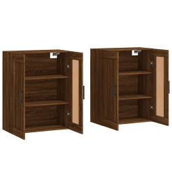 Armoires murales 2 pcs chêne marron bois d'ingénierie