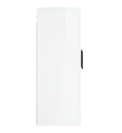 Armoires murales 2 pcs blanc brillant bois d'ingénierie