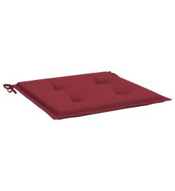 Coussins de chaise de jardin 4 pcs rouge bordeaux 50x50x3 cm