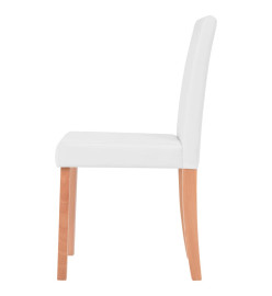 Table et chaises 7 pcs Cuir synthétique Chêne Couleur crème