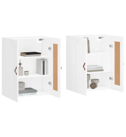 Armoires murales 2 pcs blanc bois d'ingénierie