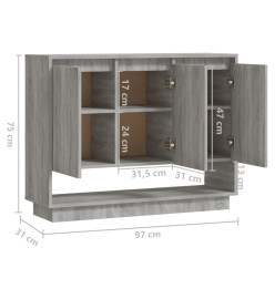 Buffet Sonoma gris 97x31x75 cm Aggloméré