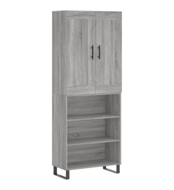 Buffet haut Sonoma gris 69,5x34x180 cm Bois d'ingénierie