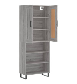 Buffet haut Sonoma gris 69,5x34x180 cm Bois d'ingénierie