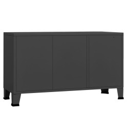 Buffet industriel Anthracite 105x35x62 cm Métal et verre