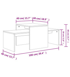 Ensemble de tables basses Chêne sonoma 100x48x40 cm Aggloméré