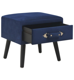 Tables de chevet 2 pcs Bleu 40x35x40 cm Velours