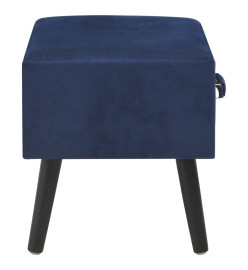 Tables de chevet 2 pcs Bleu 40x35x40 cm Velours