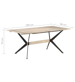 Table de salle à manger 180x90x76 cm Bois de manguier massif