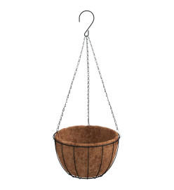 Jardinières suspendues 4 pcs avec doublure coco Noir Ø 30x52 cm