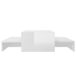 Ensemble tables basses gigognes Blanc brillant 100x100x26,5 cm