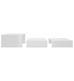 Ensemble tables basses gigognes Blanc brillant 100x100x26,5 cm