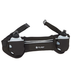 Pure2Improve Ceinture de course avec 2 bouteilles Noir et gris