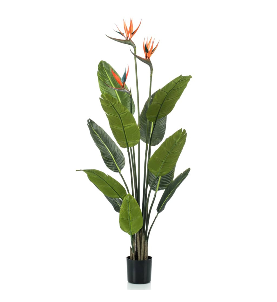 Emerald Plante artificielle Strelitzia en pot avec fleurs 120 cm