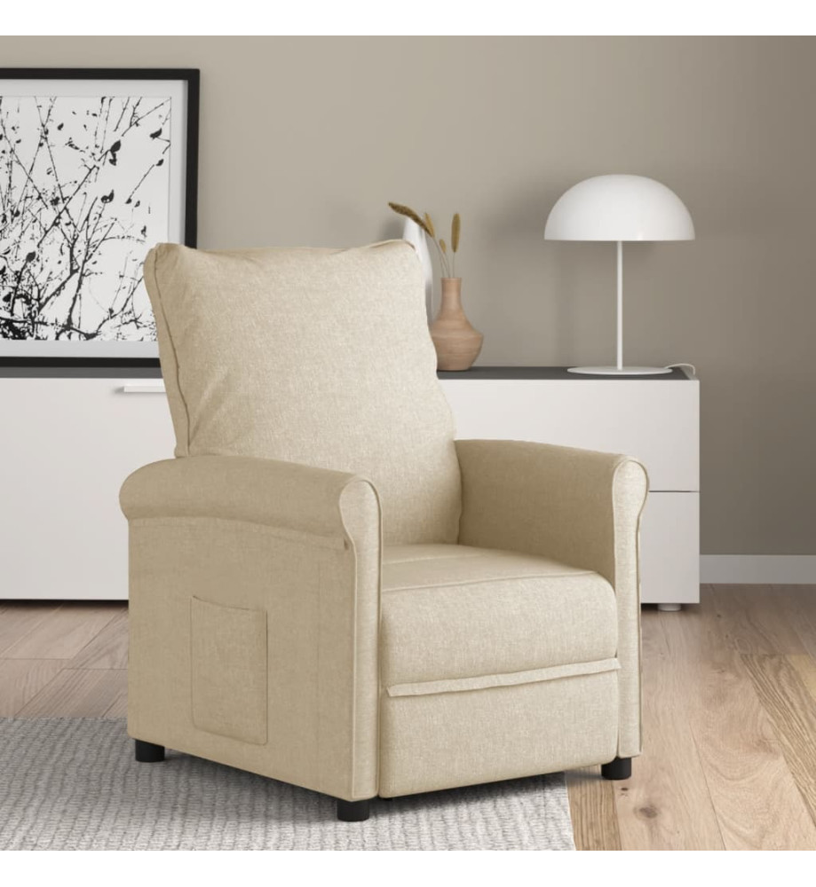 Fauteuil inclinable Crème Tissu