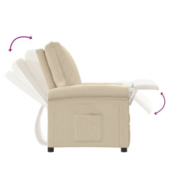 Fauteuil inclinable Crème Tissu