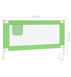 Barrière de sécurité de lit d'enfant Vert 150x25 cm Tissu