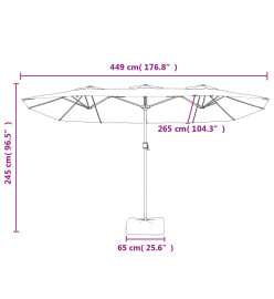 Parasol à double tête terre cuite 449x245 cm