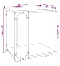 Table d'appoint à roues Chêne fumé 50x35x55,5 cm