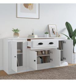 Buffets 3 pcs Blanc Bois d'ingénierie