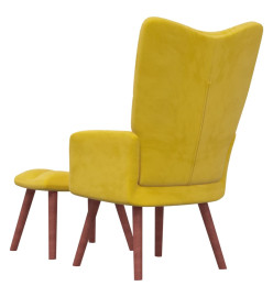 Chaise de relaxation avec repose-pied Jaune moutarde Velours