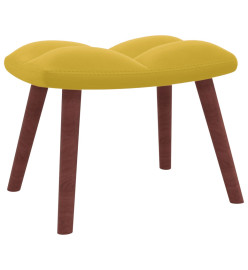 Chaise de relaxation avec repose-pied Jaune moutarde Velours