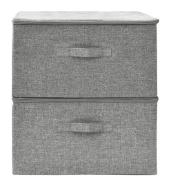 Boîtes de rangement 2 pcs Tissu 43x34x23 cm Gris