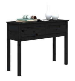 Table console Noir 100x35x75 cm Bois massif de pin