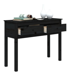 Table console Noir 100x35x75 cm Bois massif de pin