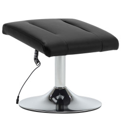 Fauteuil de massage avec repose-pied noir similicuir