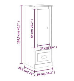 Buffet haut chêne marron 36x35,5x103,5 cm bois d'ingénierie