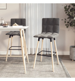 Tabourets de bar lot de 2 gris clair tissu