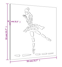 Décoration murale jardin 55x55 cm motif de danseuse de ballet