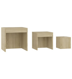 Tables gigognes 3 pcs Chêne sonoma Aggloméré