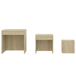 Tables gigognes 3 pcs Chêne sonoma Aggloméré