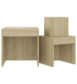 Tables gigognes 3 pcs Chêne sonoma Aggloméré