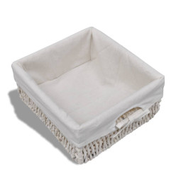 Banc de rangement Blanc 62x33x42 cm Bois de paulownia