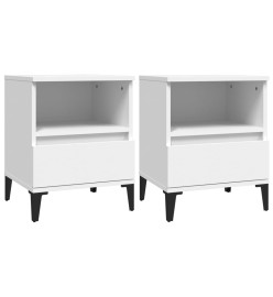 Tables de chevet 2 pcs Blanc 40x35x50 cm