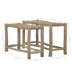 Bancs 2 pcs Marron Posidonie