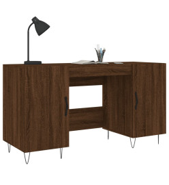 Bureau chêne marron 140x50x75 cm bois d'ingénierie