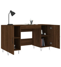 Bureau chêne marron 140x50x75 cm bois d'ingénierie