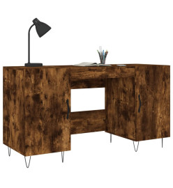 Bureau chêne fumé 140x50x75 cm bois d'ingénierie