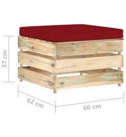 Salon de jardin 5 pcs avec coussins Bois imprégné de vert