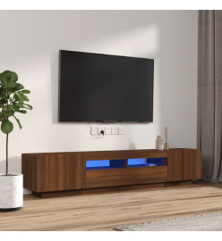 Ensemble de meubles TV avec lumières LED 2 pcs Chêne marron