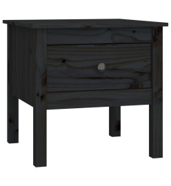 Table d'appoint Noir 50x50x49 cm Bois massif de pin