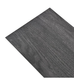 Planches de plancher PVC Non auto-adhésif 5,26 m² Noir et blanc