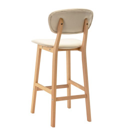 Tabourets de bar lot de 2 crème tissu