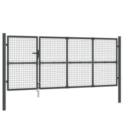 Portal de jardin maille anthracite 350x175 cm acier galvanisé