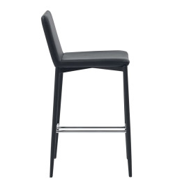 Tabourets de bar lot de 2 noir similicuir