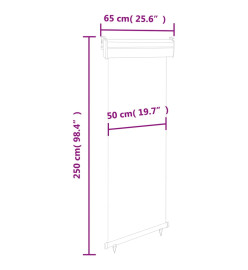 Auvent latéral de balcon 60x250 cm Marron